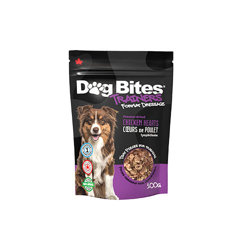 Dog Bites – Coeurs de poulet lyophilisés - format dressage