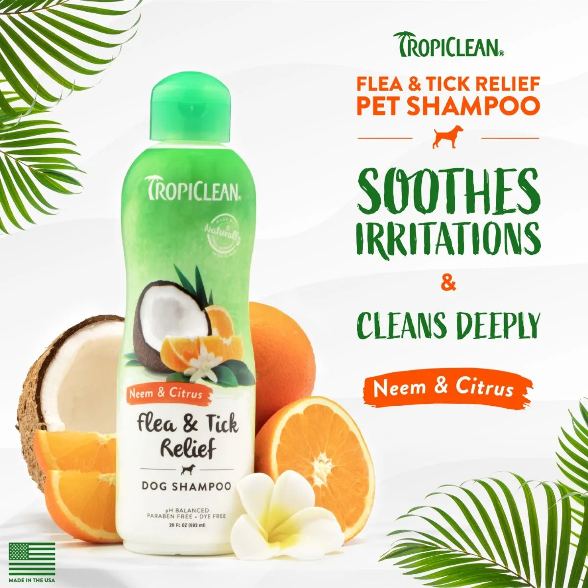Tropiclean – Shampoing soulageant contre les puces et tiques