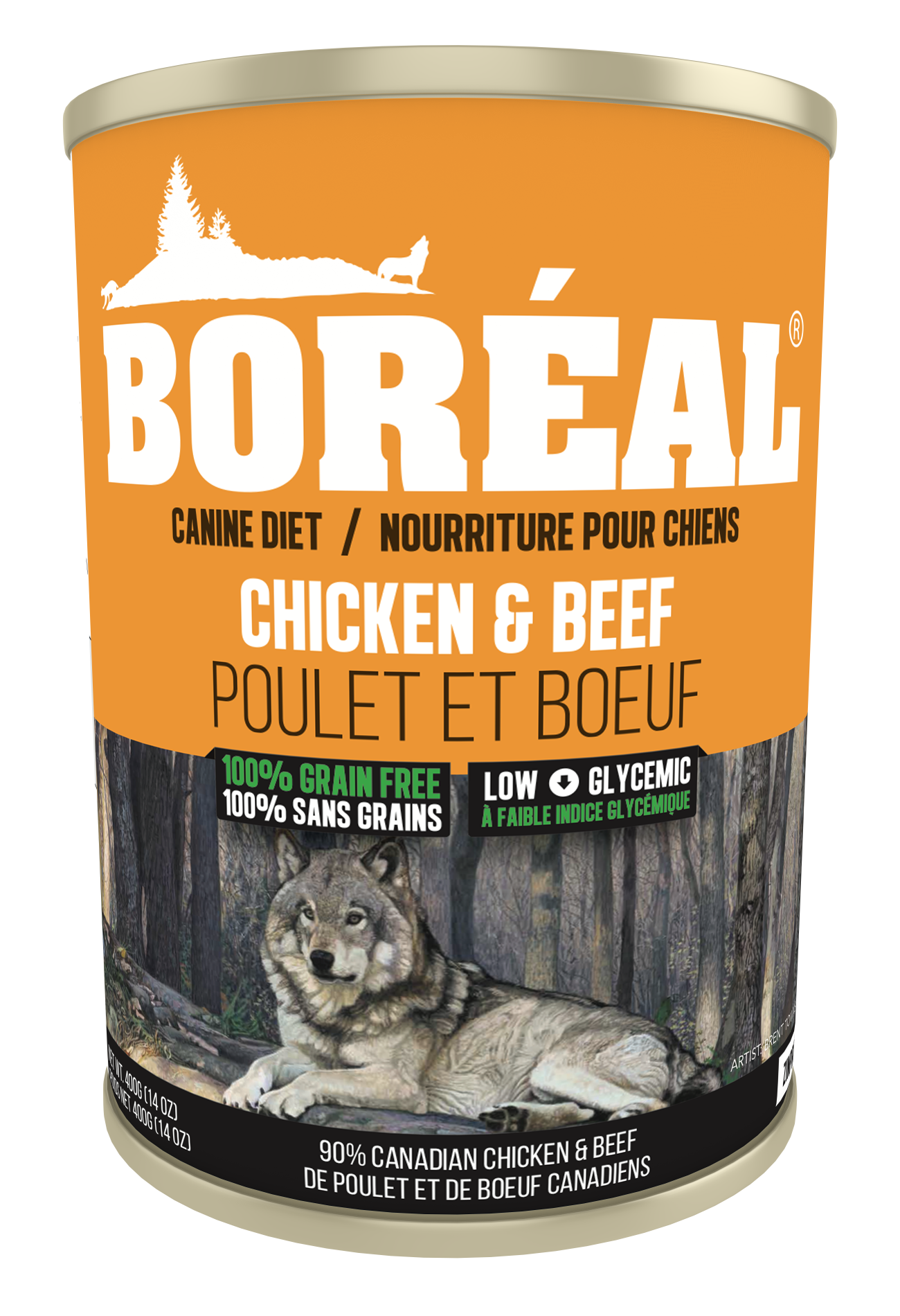 Boréal – Conserve chien sans grains - Poulet et boeuf - 690g