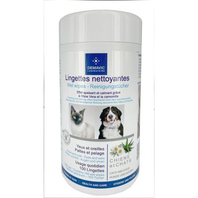 Demavic – Lingettes nettoyantes pour chiens et chats