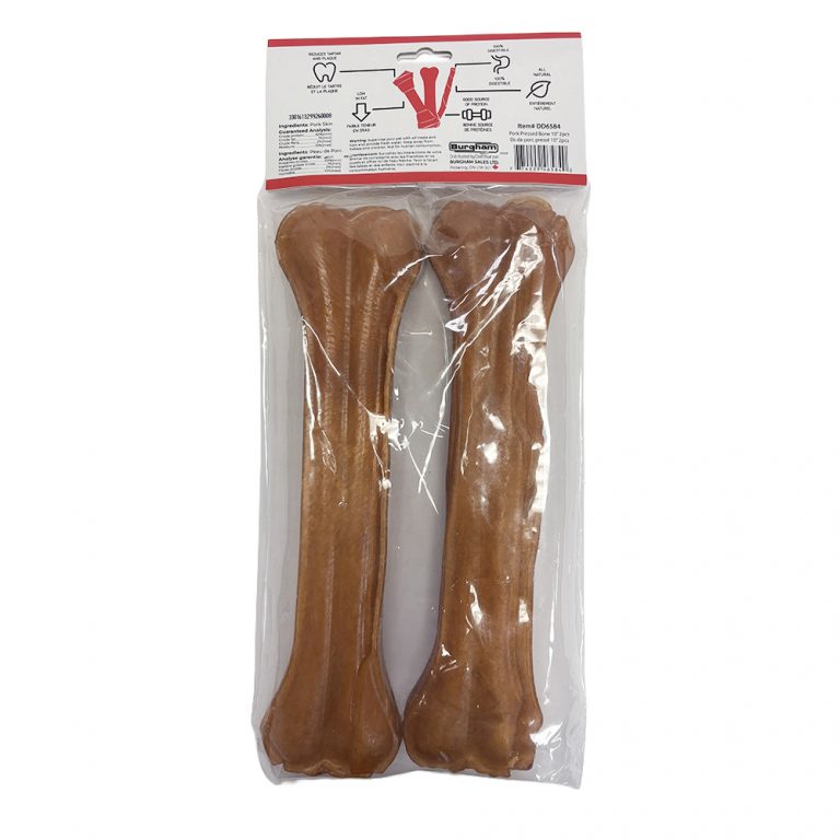 Cattle Ranch – Sac d'os de porc pressé 10'' - Paquet de 2