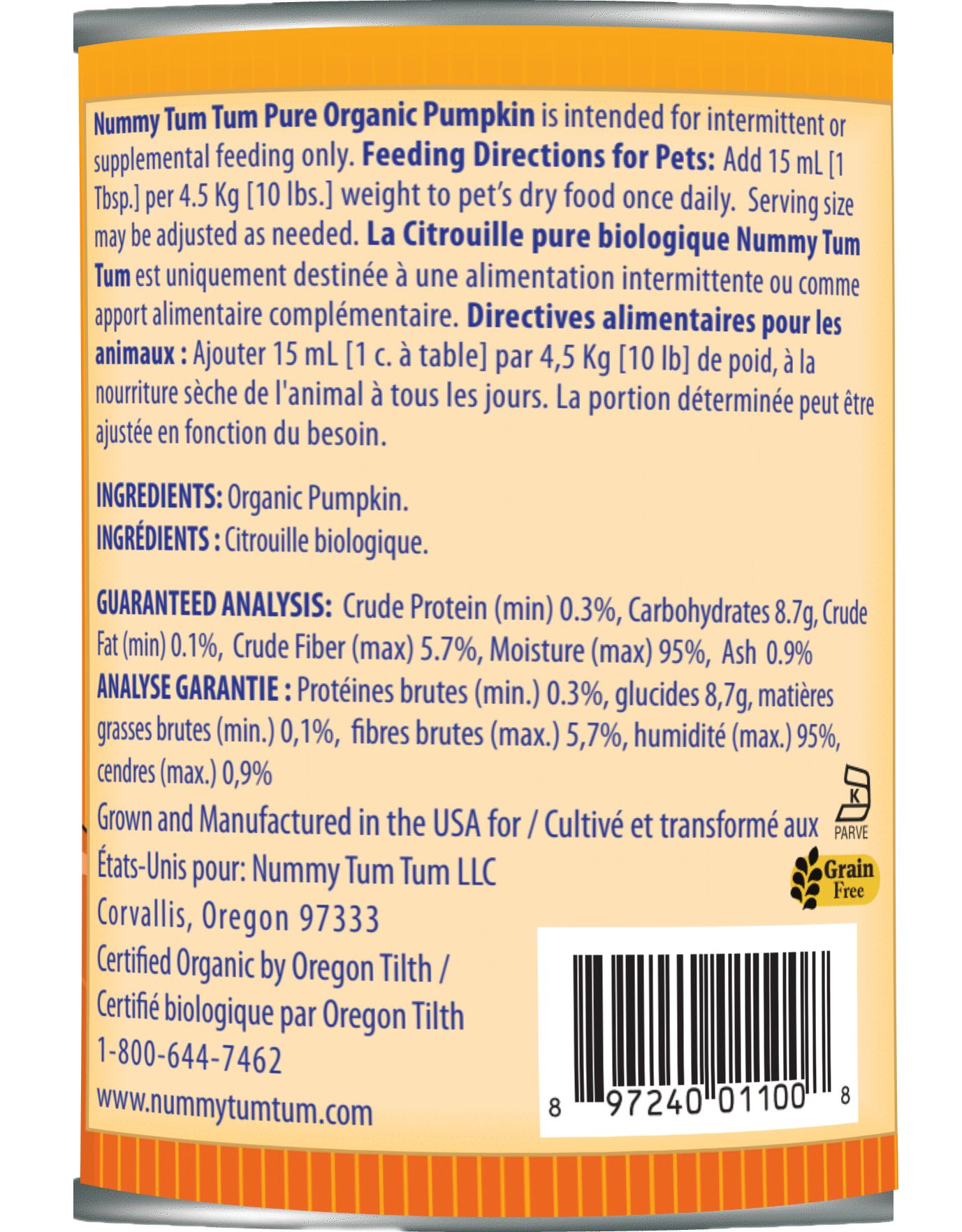 Nummy Tum-Tum – Complément alimentaire de citrouille – 398ml