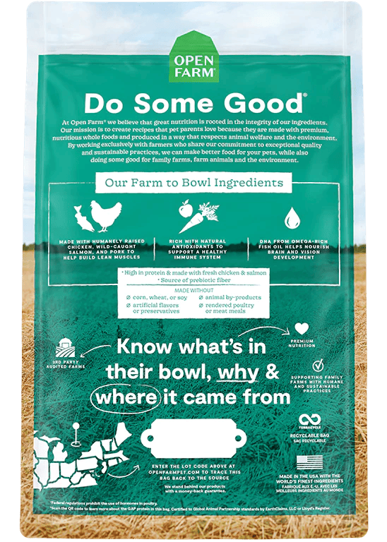 Open Farm – Recette pour chiot – Sans grains