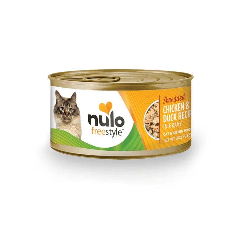 Nulo – Conserve chat freestyle - Poulet et canard effilochés en sauce