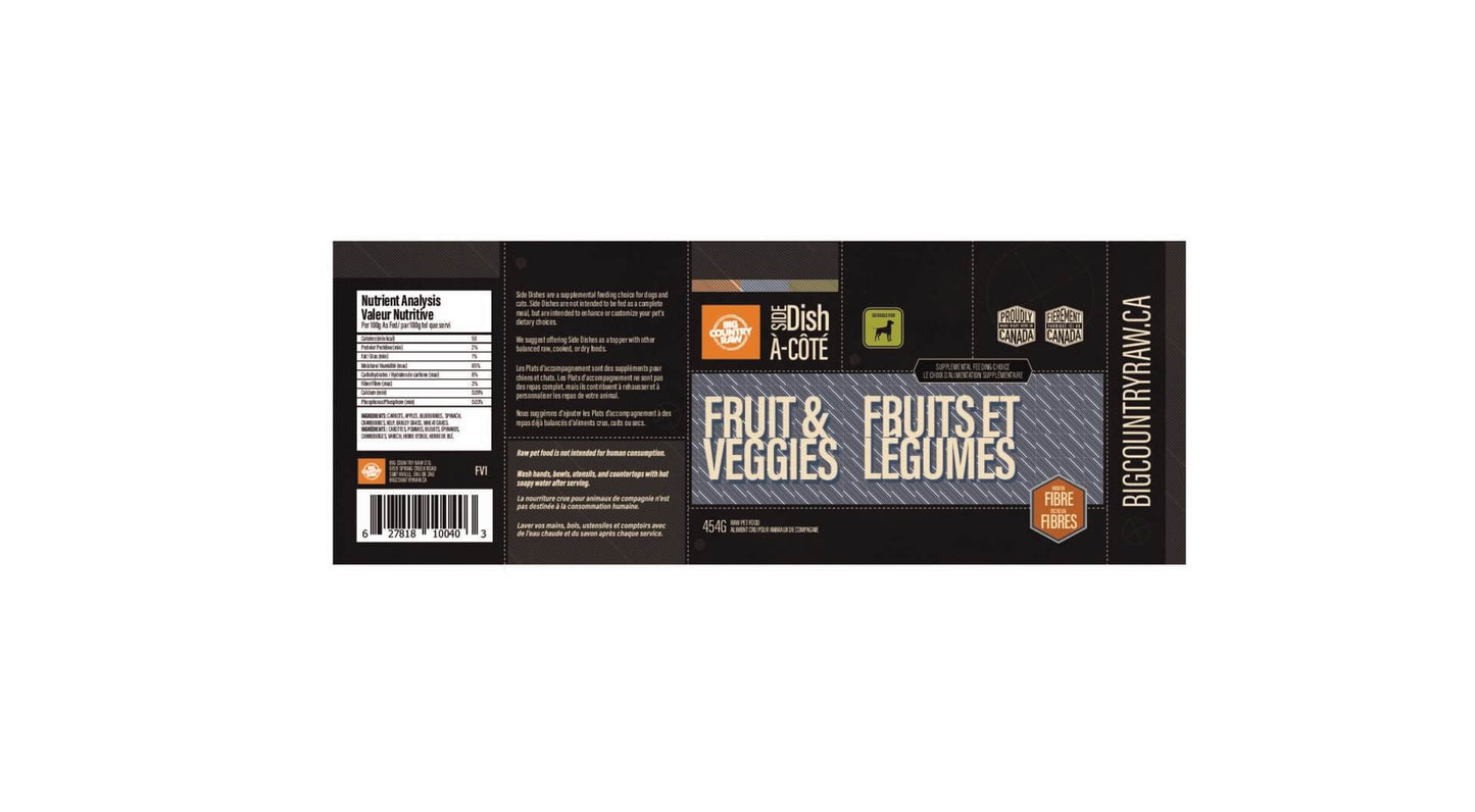 Big Country Raw – Mélange de Fruits et Légumes – 1lb