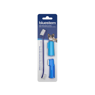Bluestem – Ensemble brosse à dents et brosse à doigt