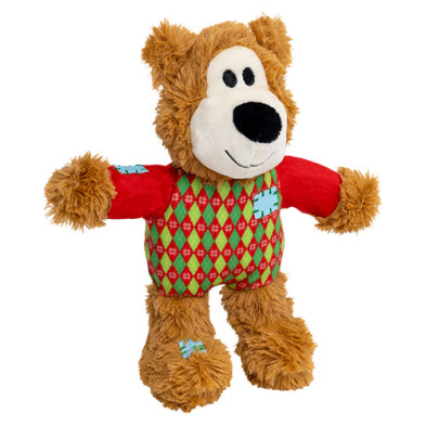 Kong – Knots - Ours avec gilet rouge de Noël - Petit/moyen
