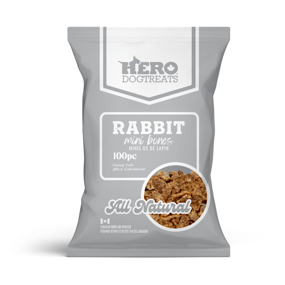 Hero Dog Treats – Mini os de lapin - 100 morceaux