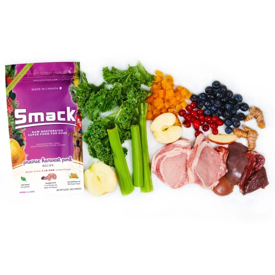 Smack – Nourriture crue déshydratée pour chien – Porc des prairies