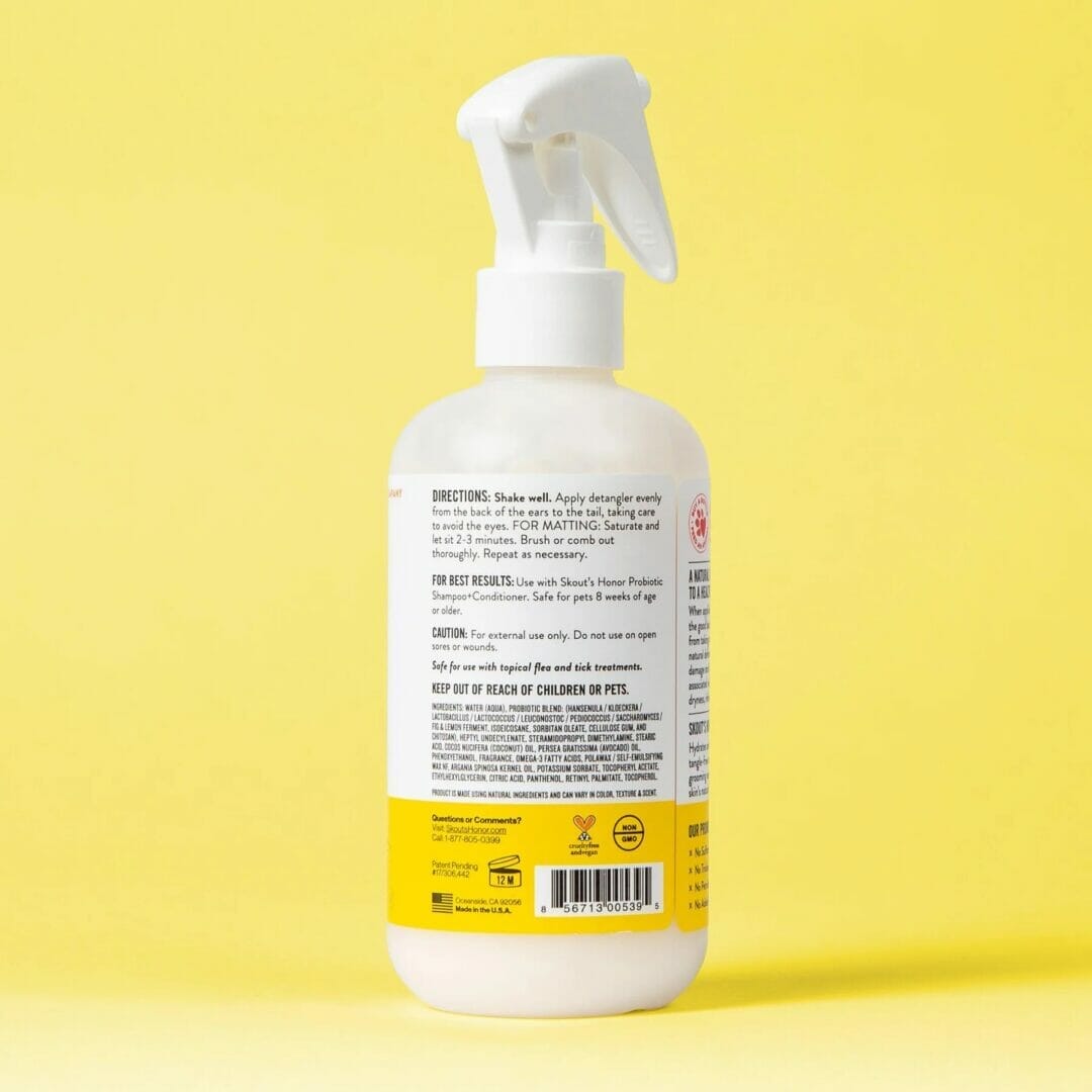 Skout's Honor – Démêlant probiotique Chèvrefeuille – hydrate la peau et adoucit le pelage