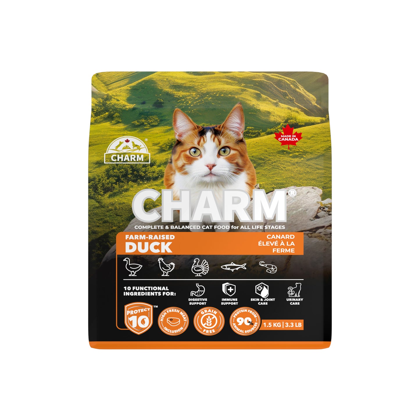 Charm – Recette de canard sans grains - Chat