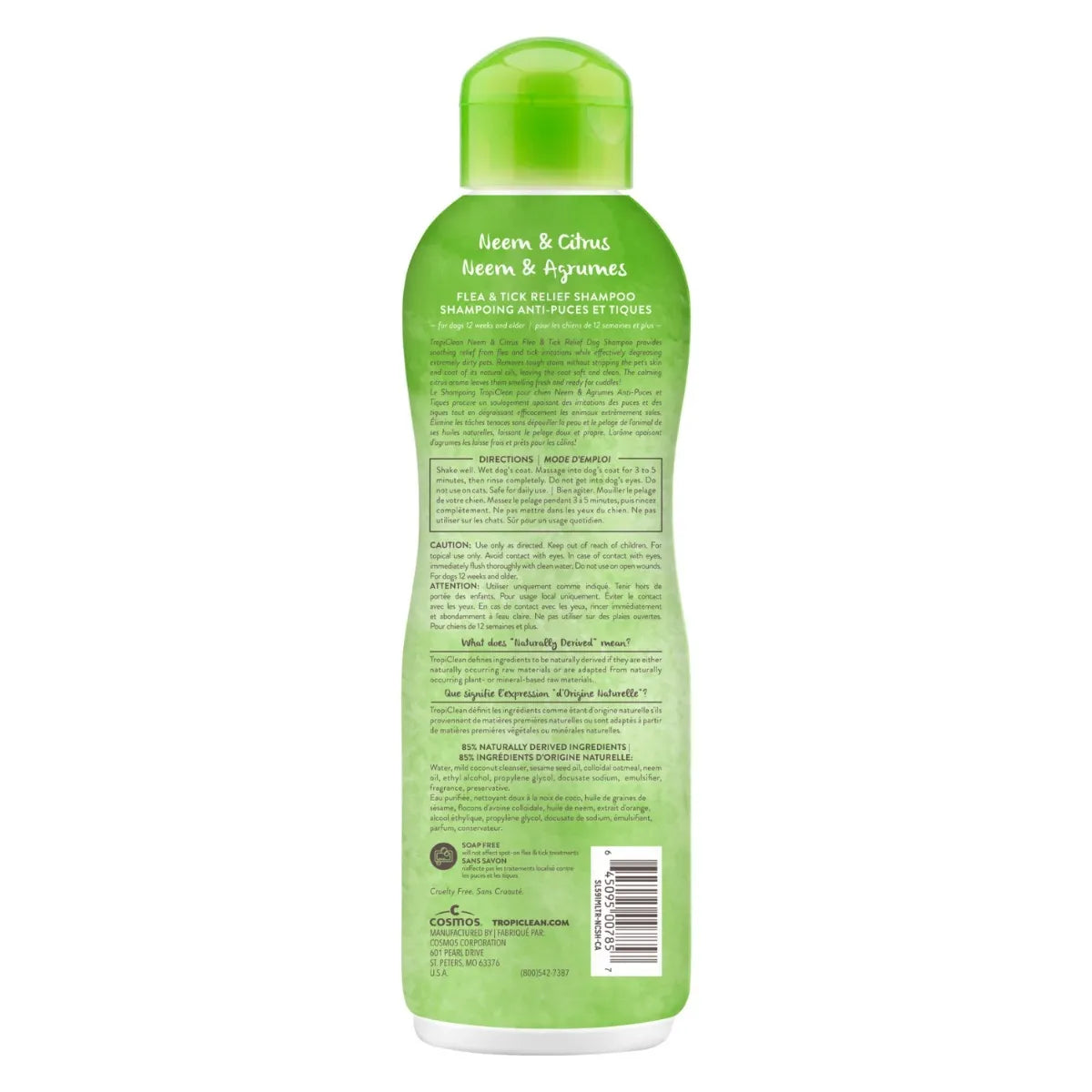 Tropiclean – Shampoing soulageant contre les puces et tiques