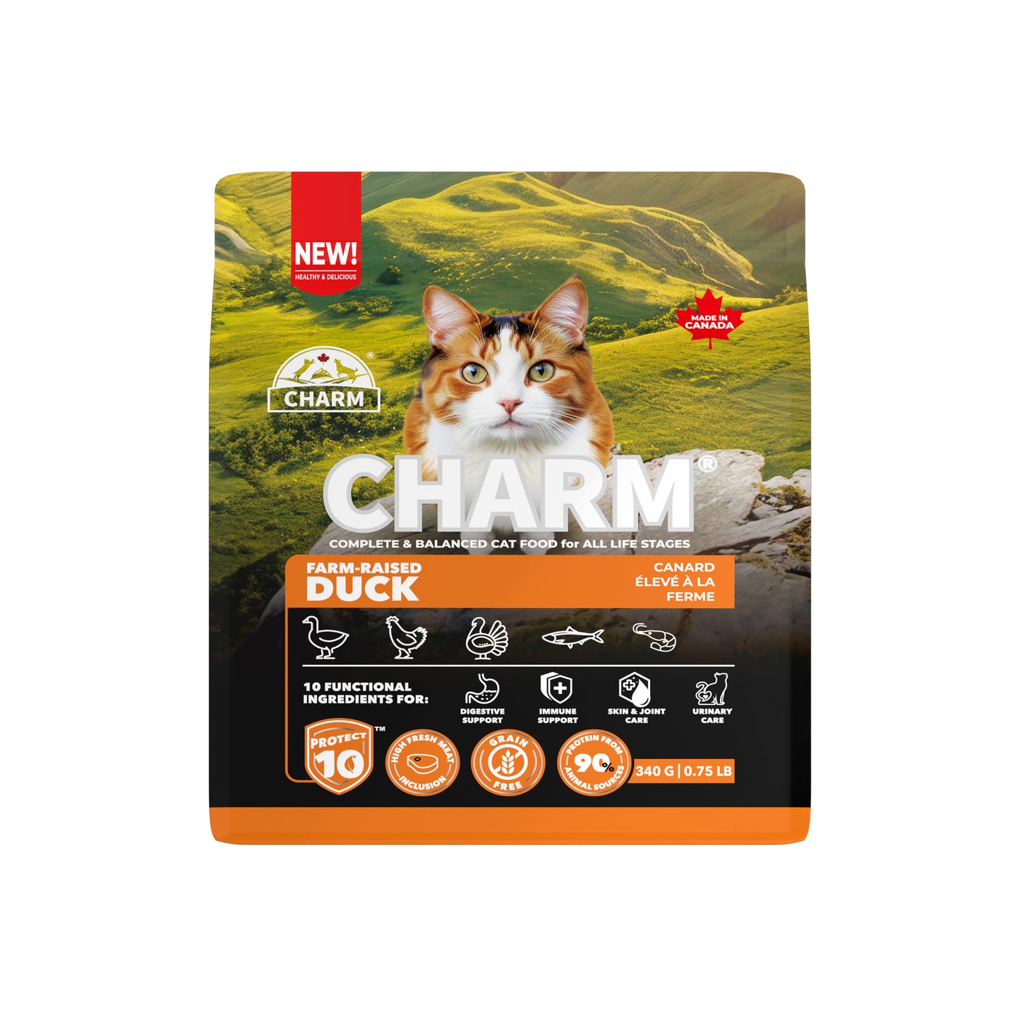 Charm – Recette de canard sans grains - Chat
