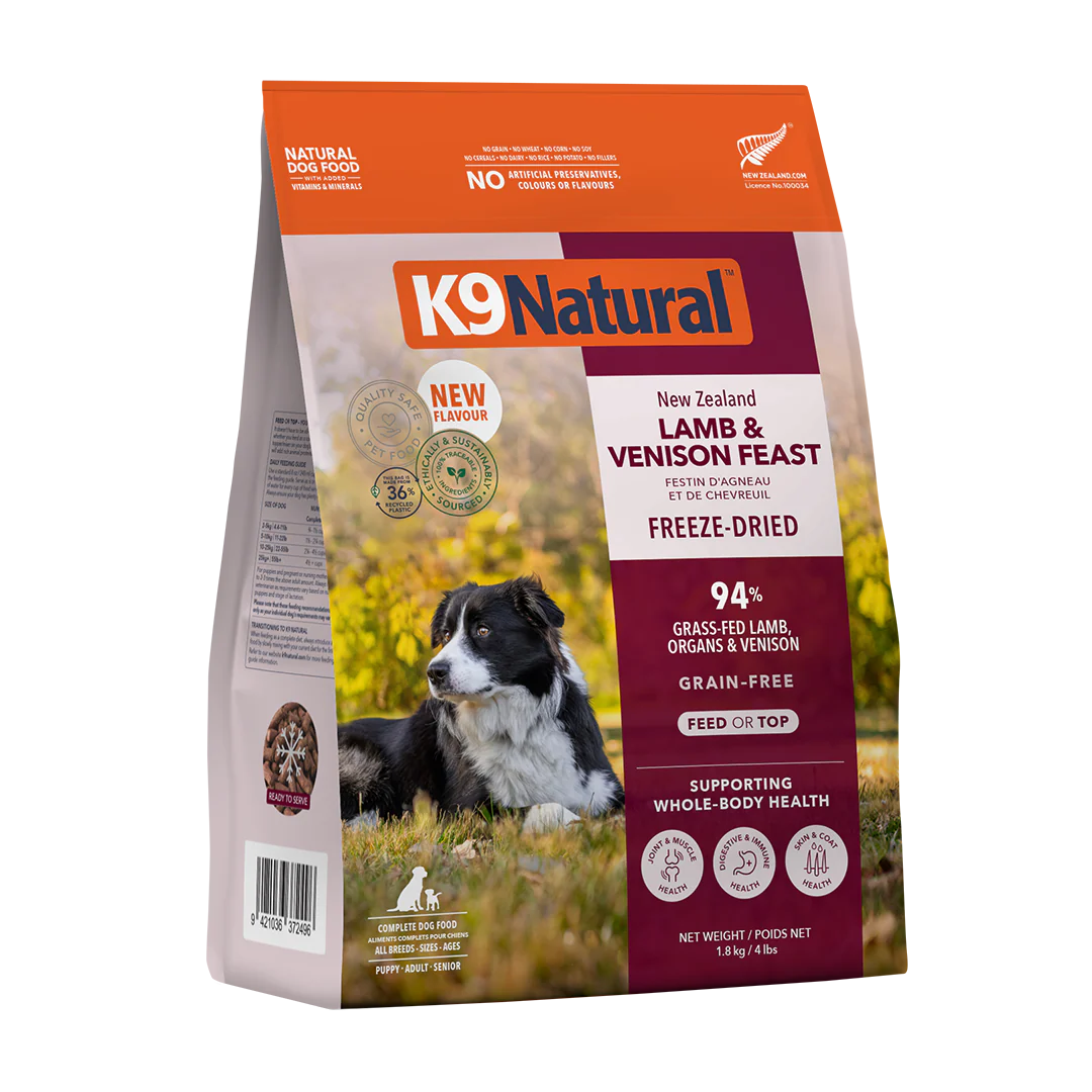 K9 Natural – Nourriture lyophilisée – Festin d'agneau et de chevreuil