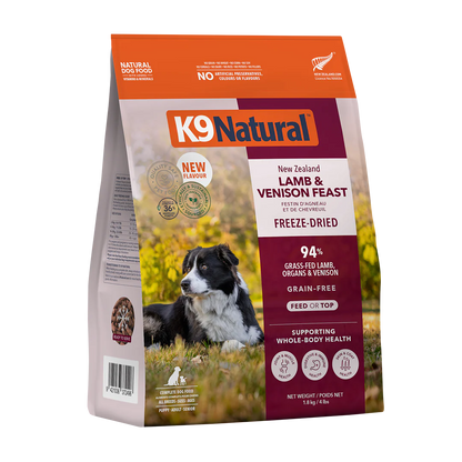 K9 Natural – Nourriture lyophilisée – Festin d'agneau et de chevreuil