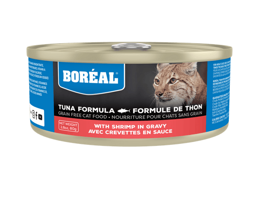 Boréal – Conserve – Sans Grains - Thon en sauce avec crevettes - 156g