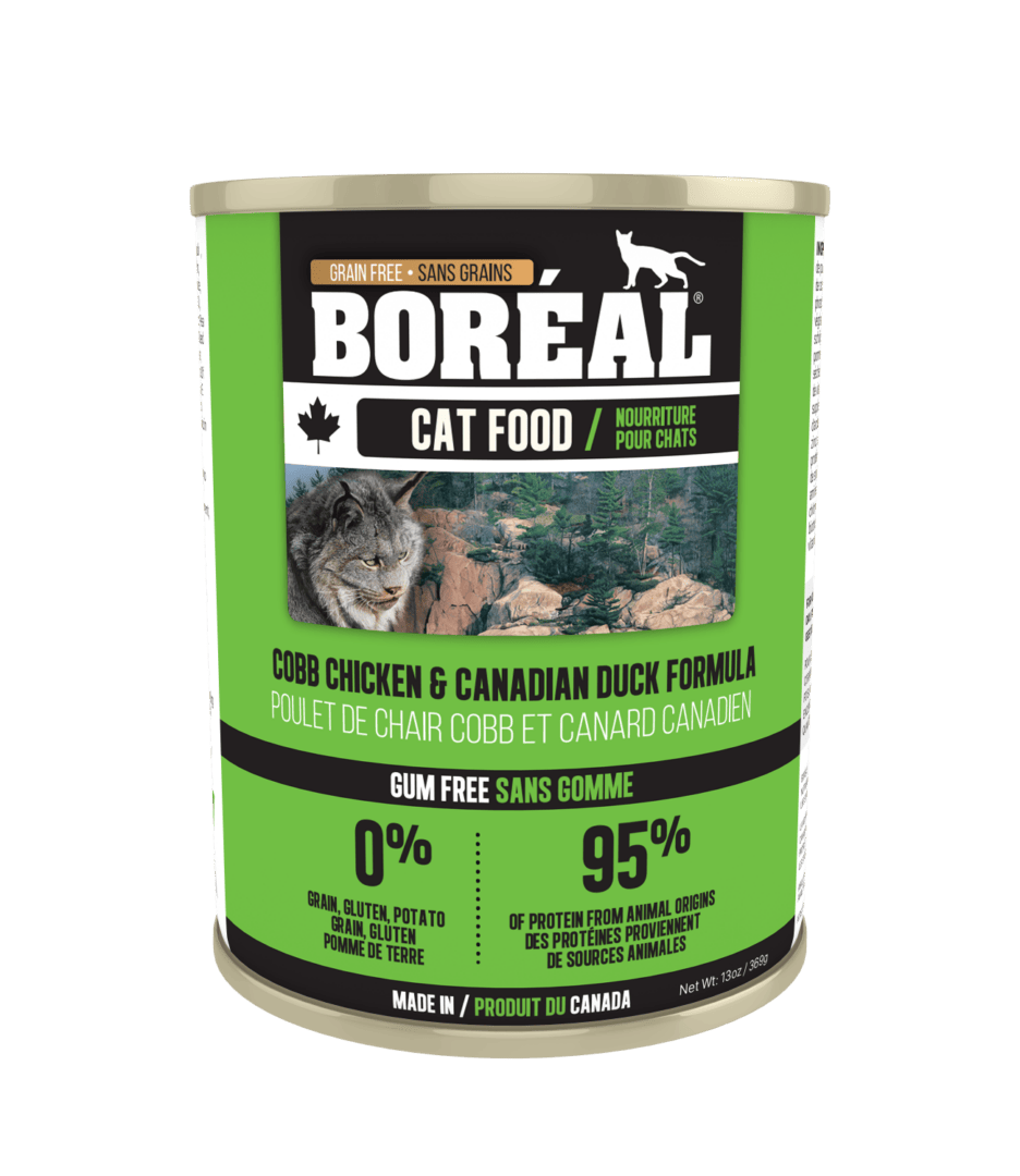 Boréal – Conserve chat sans grains - Poulet de chair et canard canadien - 369g
