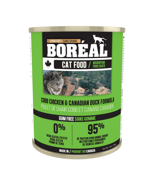 Boréal – Conserve chat sans grains - Poulet de chair et canard canadien - 369g
