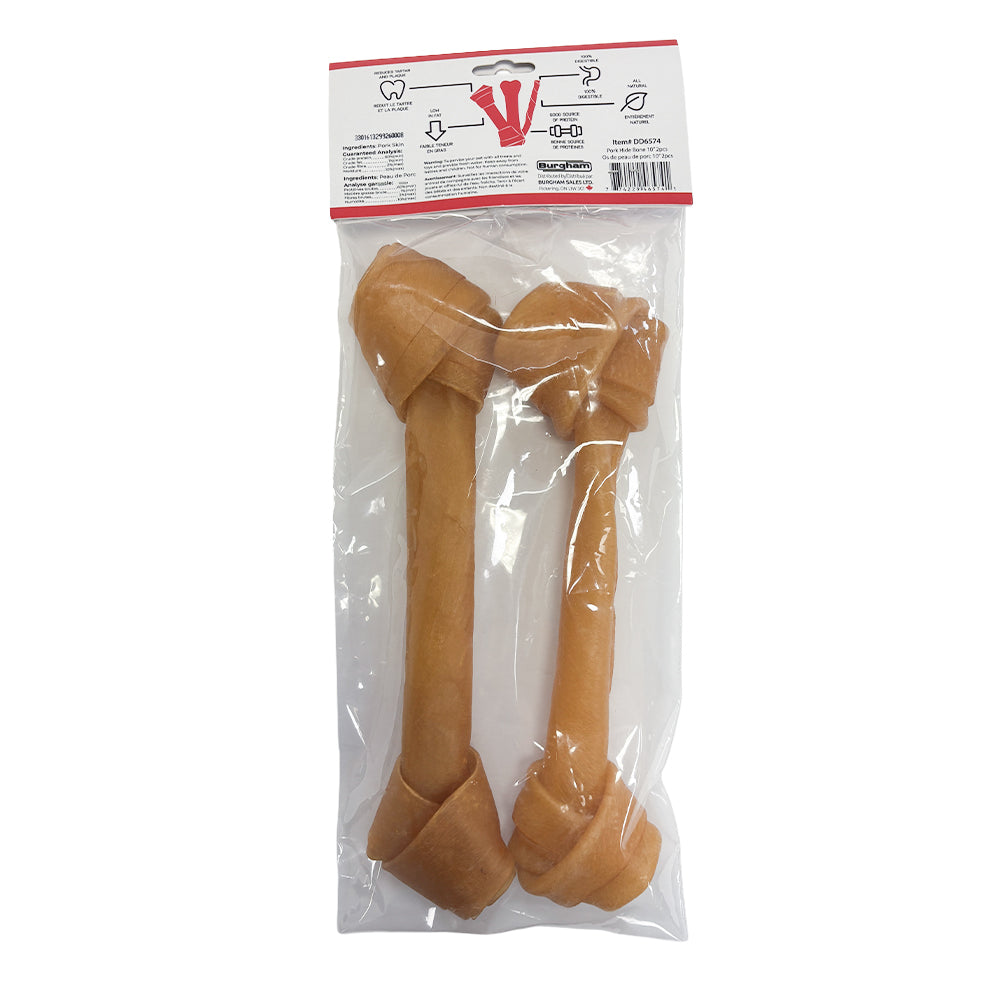 Cattle Ranch – Sac d'os de peau de porc 10'' - Paquet de 2