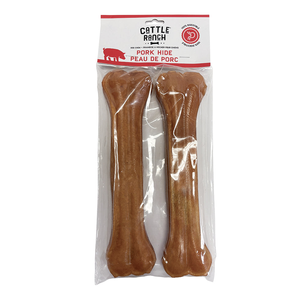 Cattle Ranch – Sac d'os de porc pressé 10'' - Paquet de 2
