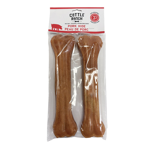Cattle Ranch – Sac d'os de porc pressé 10'' - Paquet de 2