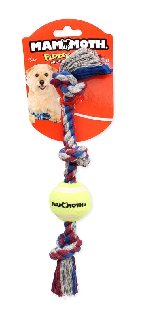 Mammoth – Flossy chews - Corde mini 3 noeuds avec balle