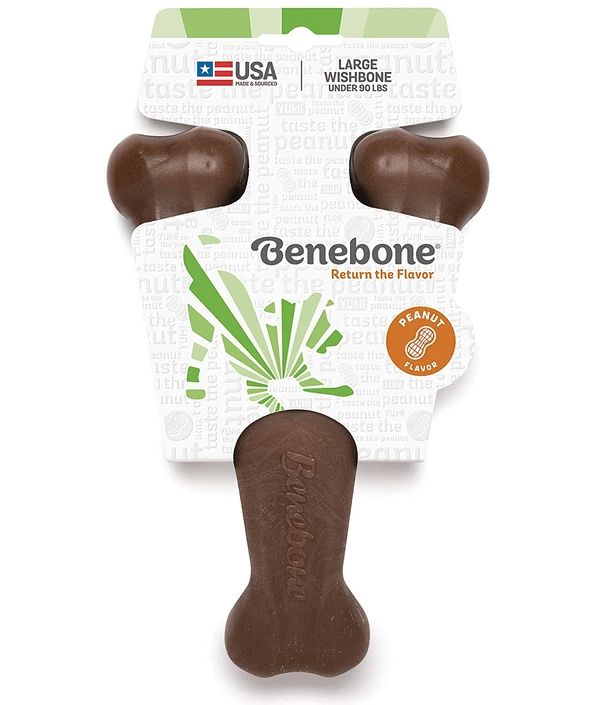 Benebone – Os à gruger en Nylon Whishbone – Beurre d'arachide
