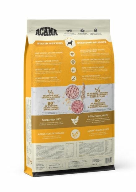 Acana – Grains santé formule chiens adultes – Volaille