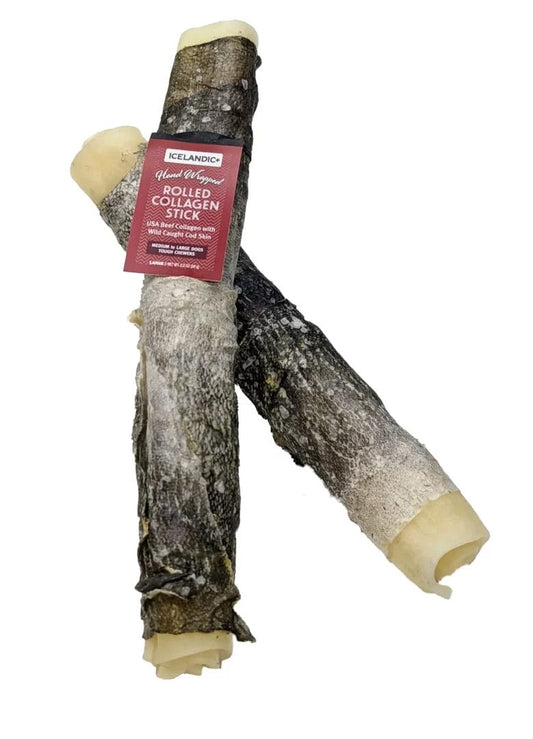 Icelandic + –  Bâtonnet de collagène de bœuf enveloppé de  peau de morue