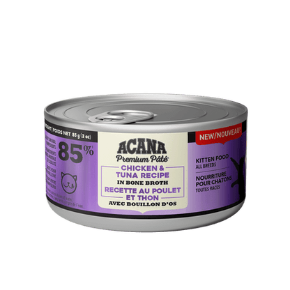 Acana – Pâté premium poulet et thon avec bouillon d'os pour chaton - 155g