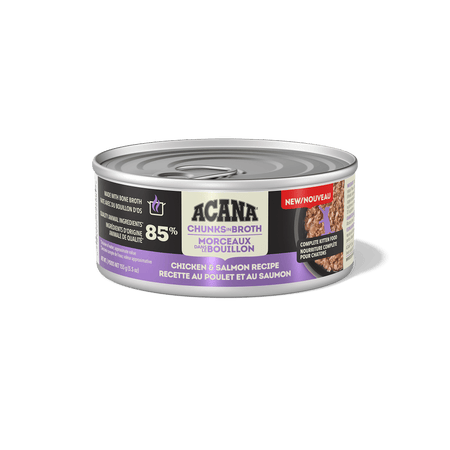 Acana – Morceaux de poulet et saumon avec bouillon d'os pour chaton - 155g