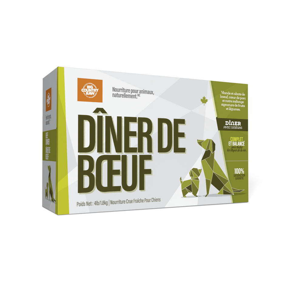 Big Country Raw – Formule Dîner – Boeuf - 4lbs