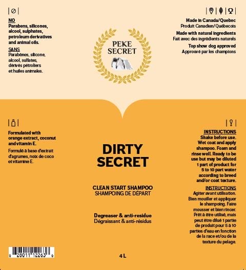 Peke Secret – DIRTY Secret Shampoing de départ – dégraissant et anti-résidus