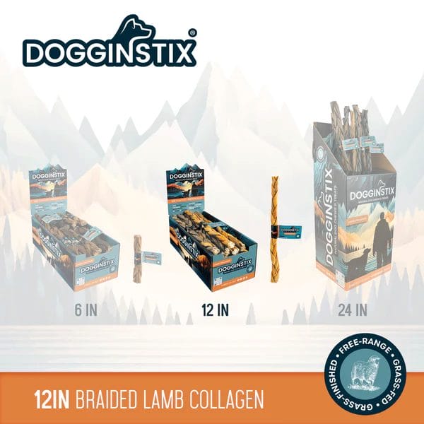Dogginstix – Collagène d'agneau tressé
