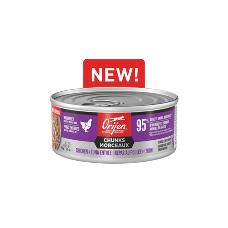 Orijen – Morceaux de poulet et thon avec bouillon d'os pour chaton - 155g