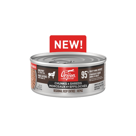 Orijen – Entrée regional red - Morceaux et effilochés avec bouillon d'os - 155g