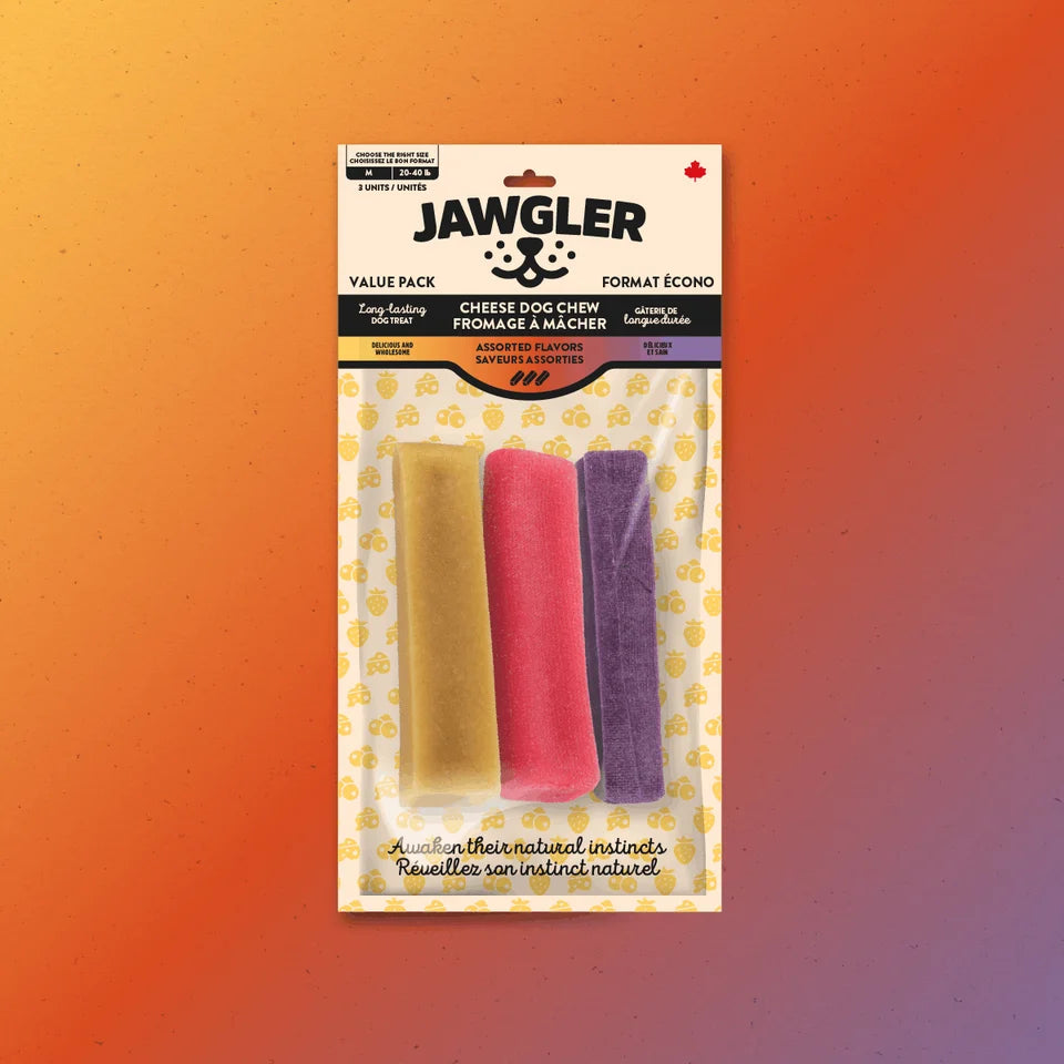 Jawgler – Fromage à mâcher - Saveurs assorties - Paquet écono