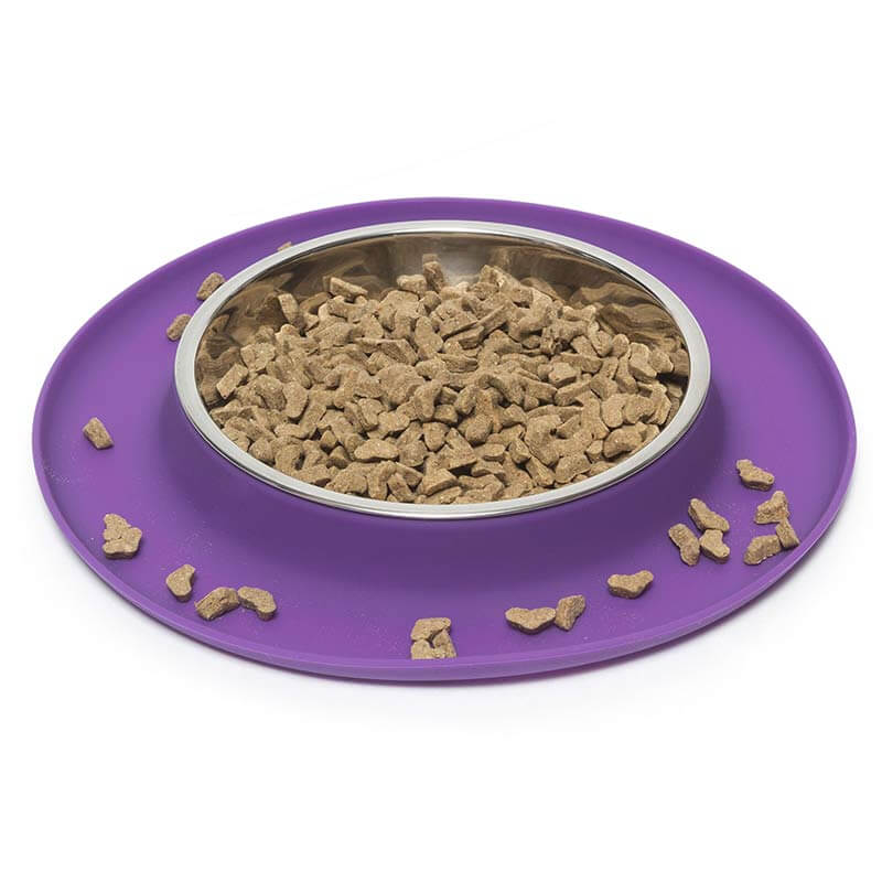 Messy Cats – Mangeoire simple en silicone avec bol en acier inoxydable