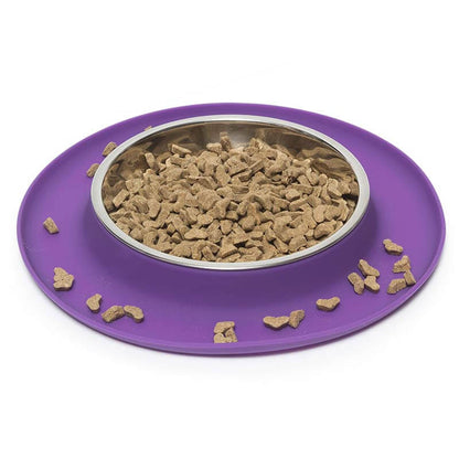 Messy Cats – Mangeoire simple en silicone avec bol en acier inoxydable