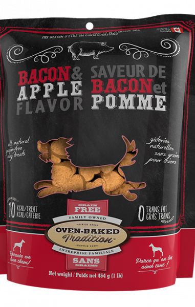 Oven-Baked Tradition – Gâteries sans grains - Bacon et pomme - 454g