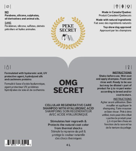 Peke Secret – OMG Secret Shampoing soin régénérateur – à base d’acide Hyaluronique