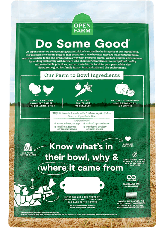 Open Farm – Recette à la dinde et poulet – Sans grains