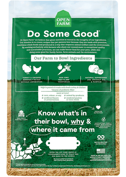 Open Farm – Recette à la dinde et poulet – Sans grains