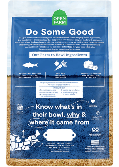 Open Farm – Recette au poisson blanc – Sans grains