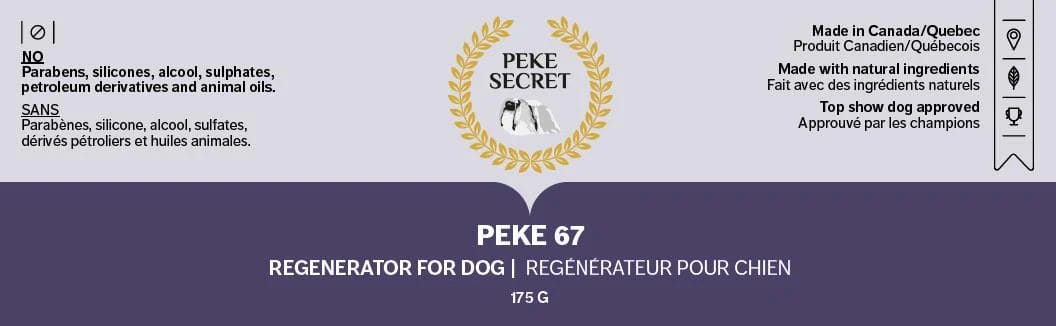 Peke Secret – Peke 67 regénérateur pour chiens – masque traitant hydratant