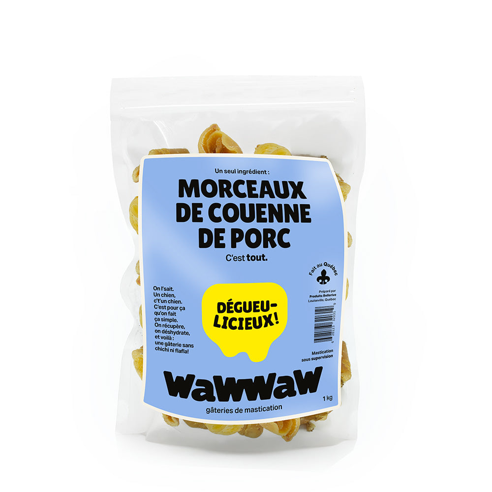 Wawwaw – Morceaux de couenne de porc - Sac 1kg