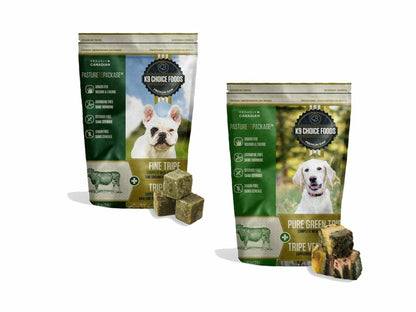 K9 Choice Foods  – Cubes tripes vertes de boeuf  – 3lb