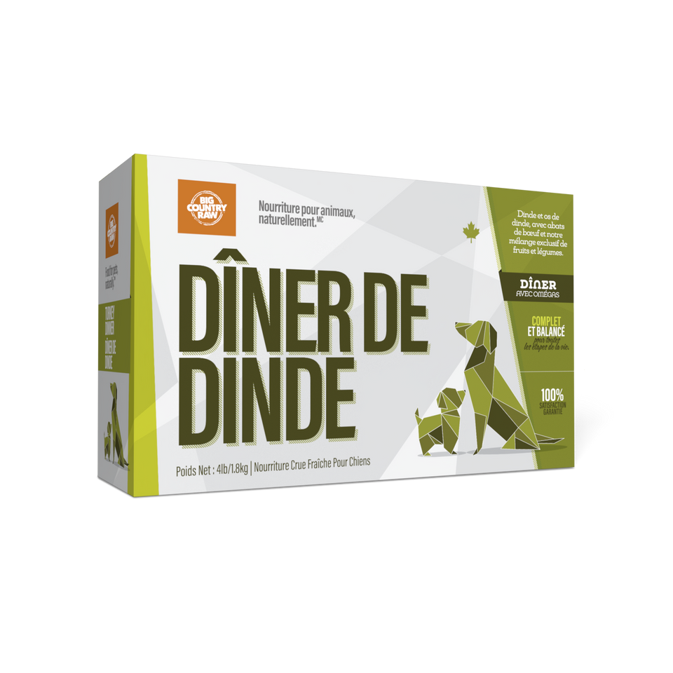 Big Country Raw – Formule Dîner – Dinde - 4lbs