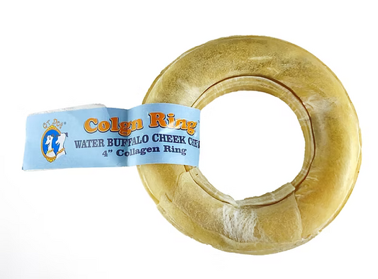 QT Dog – Anneau de joue de buffle d'eau - 4''