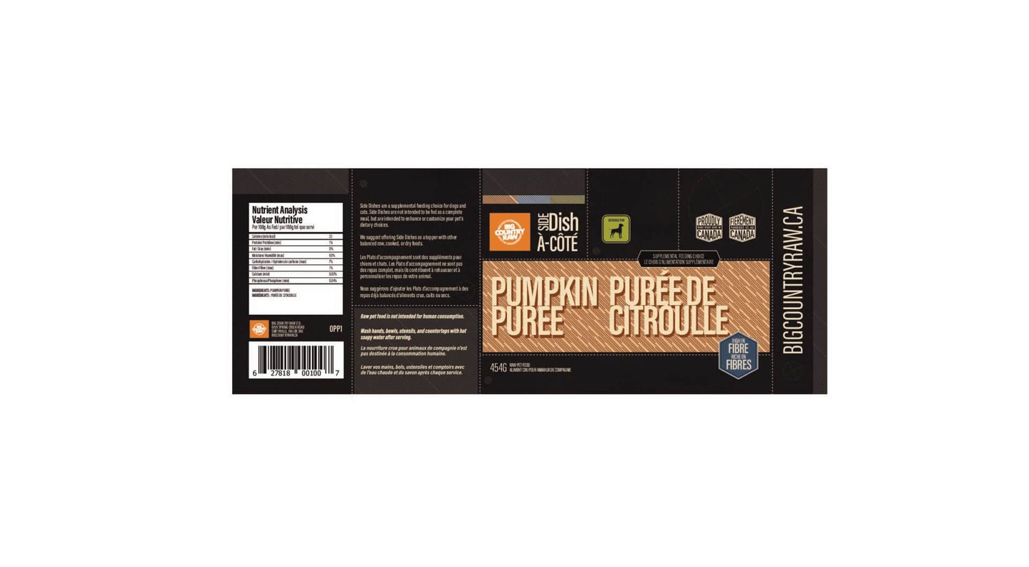 Big Country Raw – Purée de citrouille – 1lb